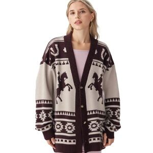 VERY J / Western Oversized Cardigan Sweater / L / NWT